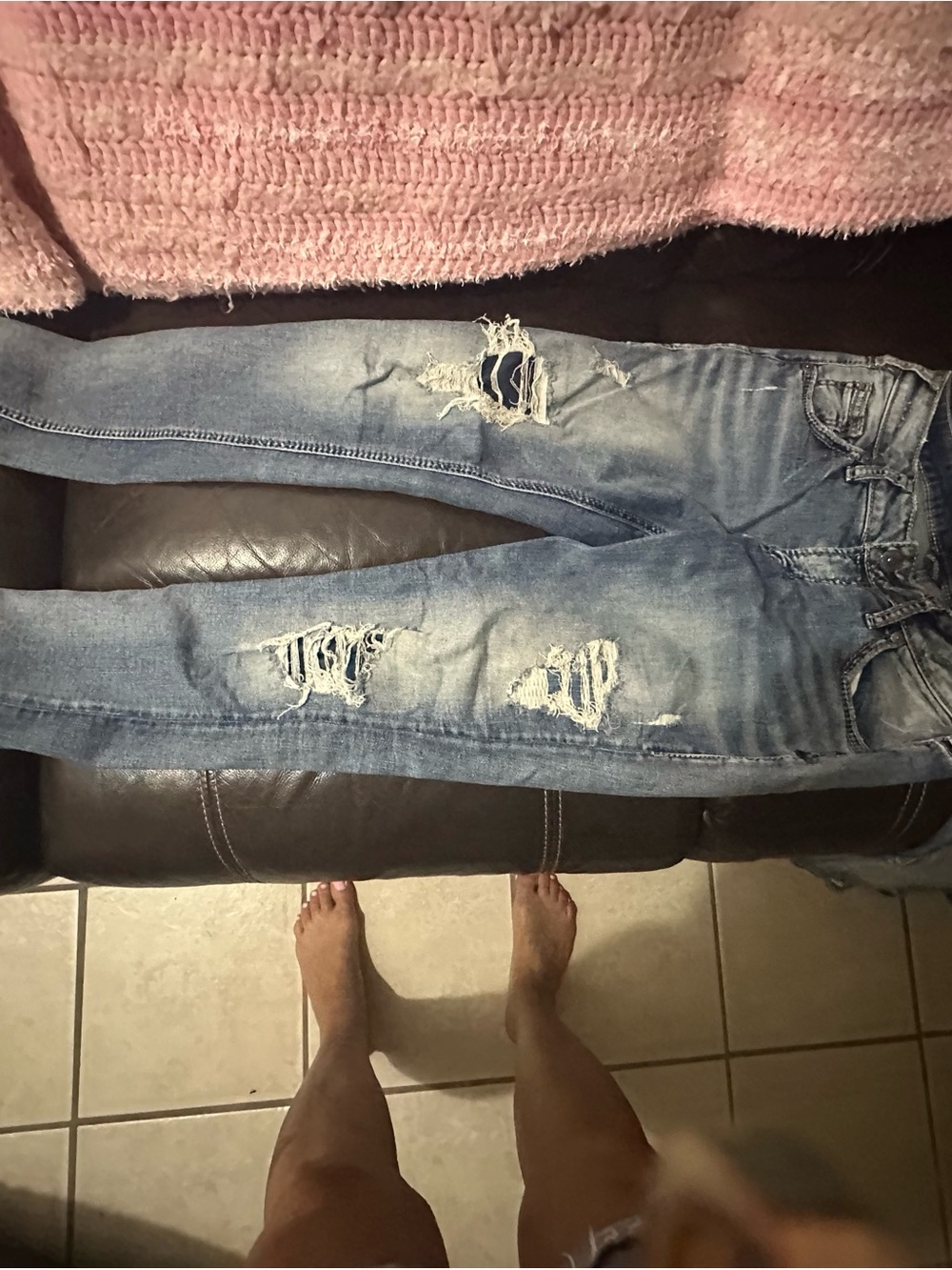 Silver Jeans Light Blue Distressed Women's Skinny Jeans